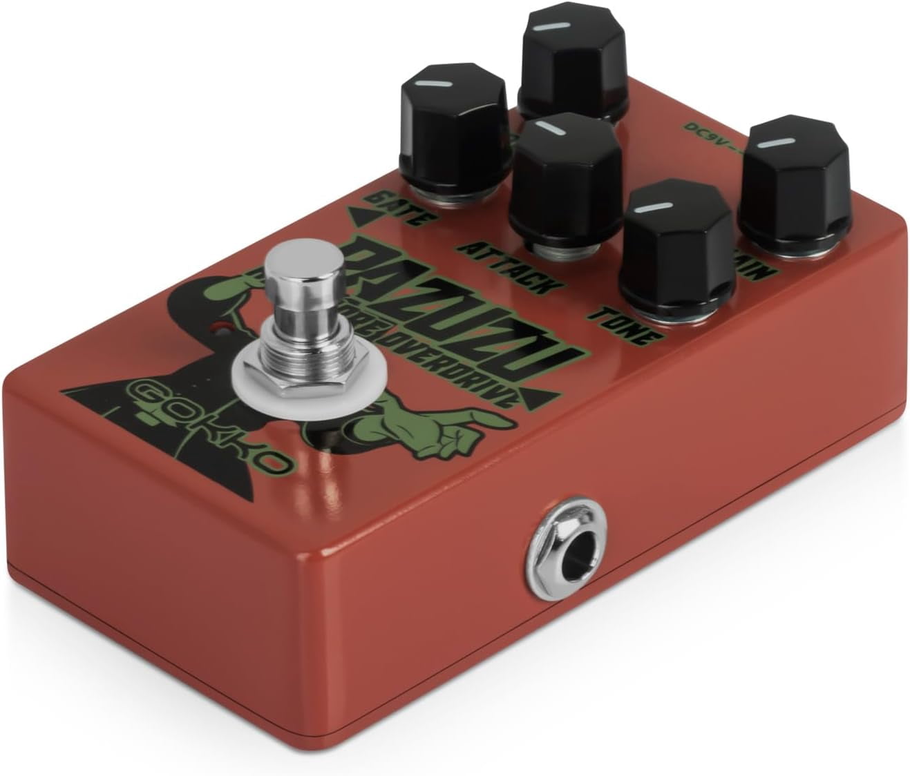 GOKKO PAZUZU OVERDRIVE GK-62 - Multi-Tone Overdrive Pedal with Noise Gate, 6 Classic Overdrive Modes, Adjustable Attack & Tone Controls - Perfect for Guitarists Seeking Versatile Overdrive Tones