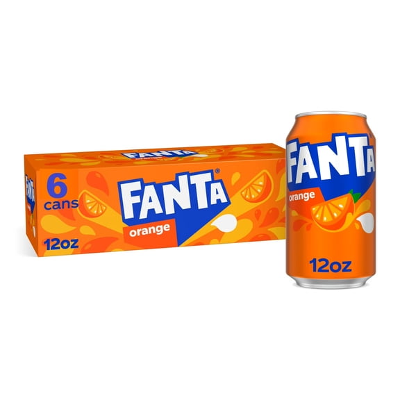 Fanta Orange Soda Pop Fridge Pack, 12 fl oz, 6 Pack Cans