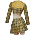 thumbnail image 5 of Yellow Plaid Crop Top Skirt Suit, 5 of 7