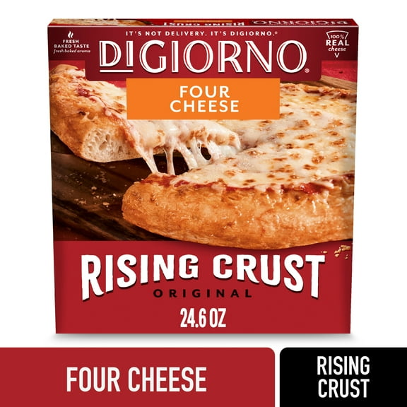 DiGiorno Frozen Pizza, Rising Crust Four Cheese, Football Game Day Pizza, 24.6 oz (Frozen)