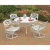 Home Styles Biscayne 5pc Outdoor Dining Set with Swivel Chairs, White