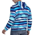 thumbnail image 6 of Pofeuu Ice Blue Stripes Print Mens Casual Hooded Collar Drawstring Hoodies Pullover Sweatshirts Casual Long Sleeve Shirts-XX-Large, 6 of 7