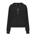 thumbnail image 5 of Hessimy Half Zip Sweatshirts Cropped Hoodies Fleece Jackets Womens Quarter Zip Up Pullover Fall Outfits 2024 Winter Clothes(Z08-Black,L）, 5 of 6