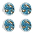 thumbnail image 1 of 4 Pcs Tiger Blue Knobs for Kitchen Cabinet Cupboard Dresser Bookcase Drawer Pulls Handles Round Home Decor, 1 of 5