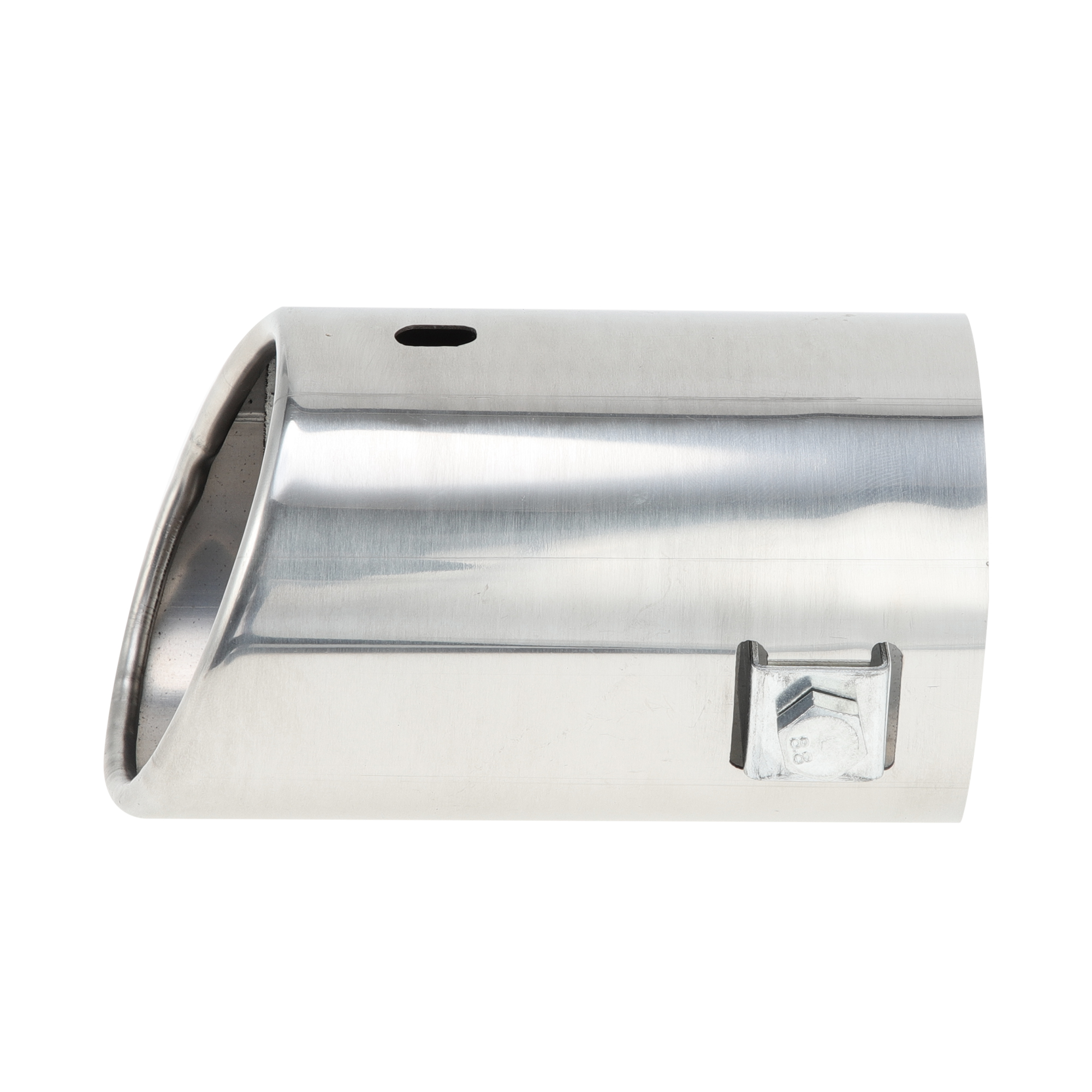 Universal Stainless Steel Car Rear Exhaust Pipe Tail Muffler Tip – Round – Silver – 140mm Length – 6.3cm Diameter
