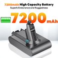 thumbnail image 2 of Batería OHZHAO V6 7200 mAh 25,2 V de repuesto para Dyson V6, 2 of 7