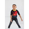 thumbnail image 2 of Disney Pixar Cars Lightning McQueen Little Boys Rash Guard and Swim Trunks Outfit set Black / Red 5, 2 of 5