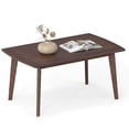 thumbnail image 2 of Costway 34.5” Solid Wood Coffee Table with Tapered Legs, Low Cocktail Table for Home Office, 2 of 10