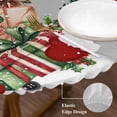 thumbnail image 3 of Grey Snowman Christmas Round Tablecloth, Fitted Table Cover with Elastic for 45"-54" Round Tables, Xmas Snowflake Botanical Table Cloth Outdoor Indoor Dinning Party Waterproof Tablecloths, 3 of 7