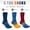 Striped MulticolorB-3pairs, variant on 3 Pairs Unisex Cotton Five Toe Mid-Calf Socks, Breathable Moisture Wicking Athletic Socks for Running Sports Large