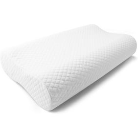 Memory Foam Pillow Adjustable Contour Pillow for Neck Pain Standard Size White
