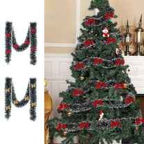Titcea 10 FT Christmas Garland, Christmas Garlands Indoor with Red Bow Tie for Stairs, Mantle, Wall, Indoor, Outdoor Xmas Decorations