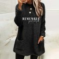 thumbnail image 2 of Lindreshi Christmas Pajamas for Women Women's Round- Neck and Winter Loose Print Pocket Warm Long Sleeve Blouse Tops, 2 of 4