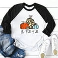 thumbnail image 2 of CEHVOM Hauts à Imprimé Patchwork Couleur Citrouille pour Femmes, Blouse T-Shirts, 2 of 8