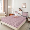 thumbnail image 4 of Homewish Fashion Cheetah Print Full Size Sheets for Women, Vintage Pink Polkadots Bed Sheets, Chic Artwork Sheet Sets, Ultra Soft Bedroom Decor, 4pcs, 4 of 7