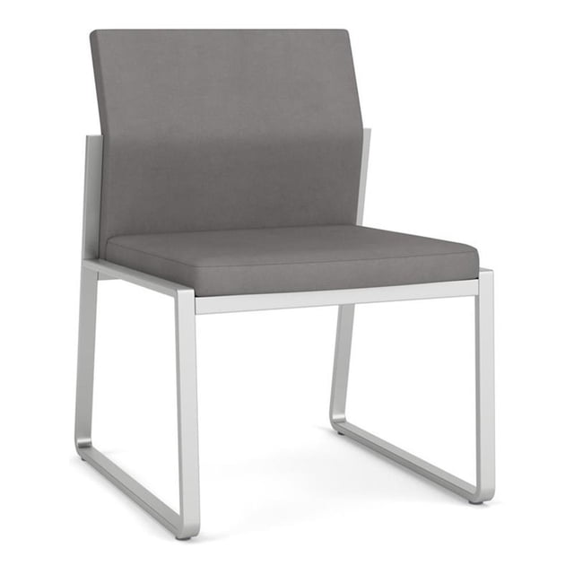Fauteuil d'Invité Sans Accoudoirs pour Réception Gansett / Acier Argenté / Gris Pâle
