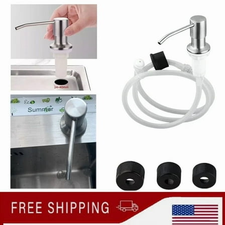 360° Sink Soap Dispenser Stainless Steel Kitchen Hands Liquid Pump Bottle Tubeus