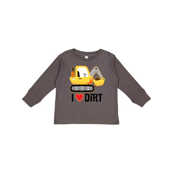Inktastic Construction Truck I Love Dirt Boys or Girls Long Sleeve Toddler T-Shirt