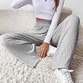 thumbnail image 2 of Gibobby Pantalones deportivos térmicos para mujer Pantalones de pierna ancha de punto sueltos casuales para mujer Pantalones de cintura elástica de talle medio(GY1,G), 2 of 5