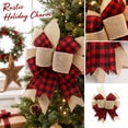thumbnail image 2 of Christmas Wreath Bows, Red Black Buffalo Plaid Bows for Wreath, Rustic Farmhouse Bows for Front Door, Winter Christmas Tree Bows for Indoor Outdoor Xmas Decorations 2 Pack(Red&White), 2 of 8