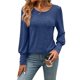 thumbnail image 1 of Camisas de Larga con Cuello Redondo para Mujer, Blusas de Otoño, Sudaderas Elegantes de Moda con Leggings Azul XXL, 1 of 9