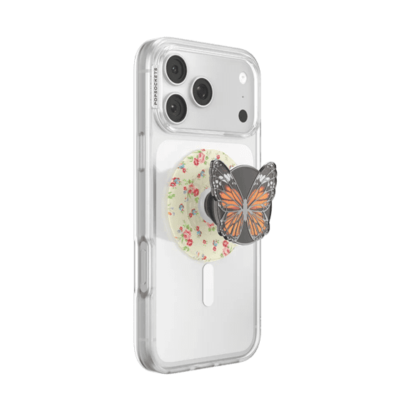 PopSockets Phone Grip for MagSafe, Magnetic Holder- Monarch Butteryfly