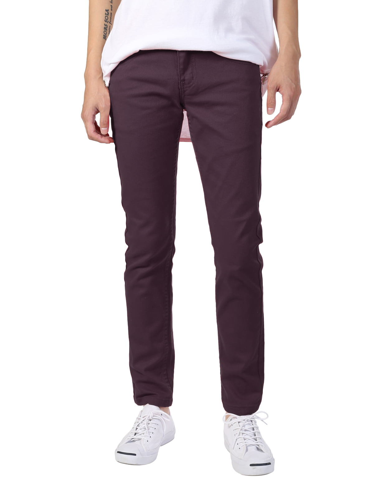 maroon color jeans