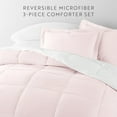 thumbnail image 3 of All Season Reversible Comforter Set Breathable Cool in Blush Pink & White Cal King/King Size Bedding by Comfort Canopy, 3 of 19