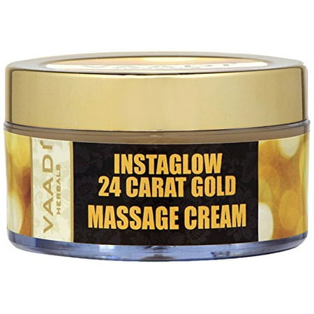 Oil Free Massage Cream - Vaadi Herbals 24 Carat Gold Massage Cream, Kokum Butter and Wheatgerm Oil, 50g