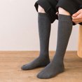 thumbnail image 4 of 2 Pcs Mens Knee High Long Socks Thick Warm One Size , Cotton Breathable Dark grey, 4 of 6
