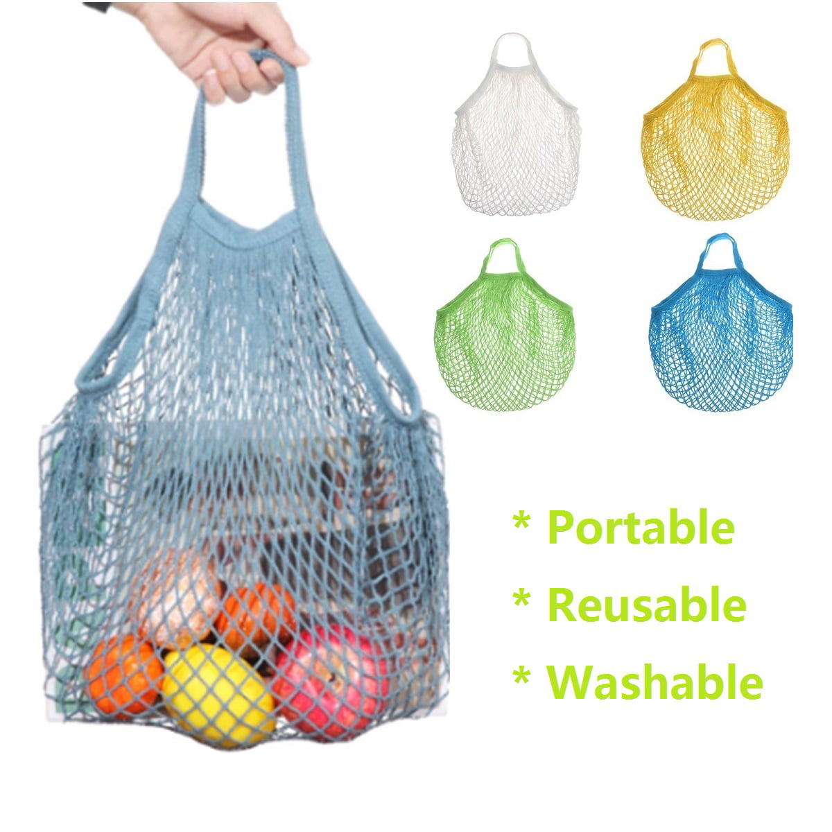 Net Turtle Bag Shopping Tote Reusable Mesh Produce Fruit Storage Handbag Tote US 