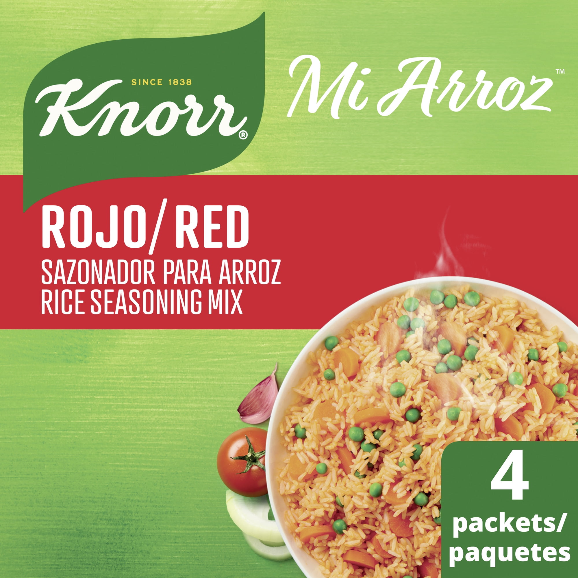 Knorr Mi Arroz Rice Seasoning Mix Rojo/Red 2.39 oz 4 Count