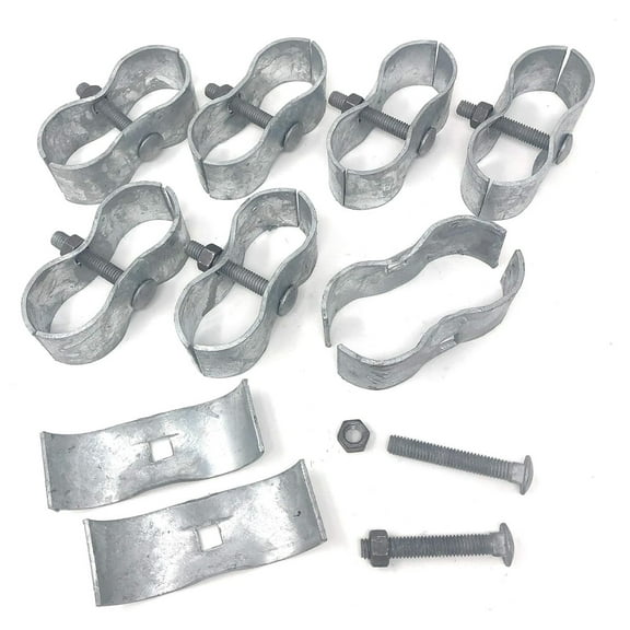 Chain Fence Panel Clamps/Kennel Clamps 1-5/8" x 1-5/8" - (8 Sets Pack)