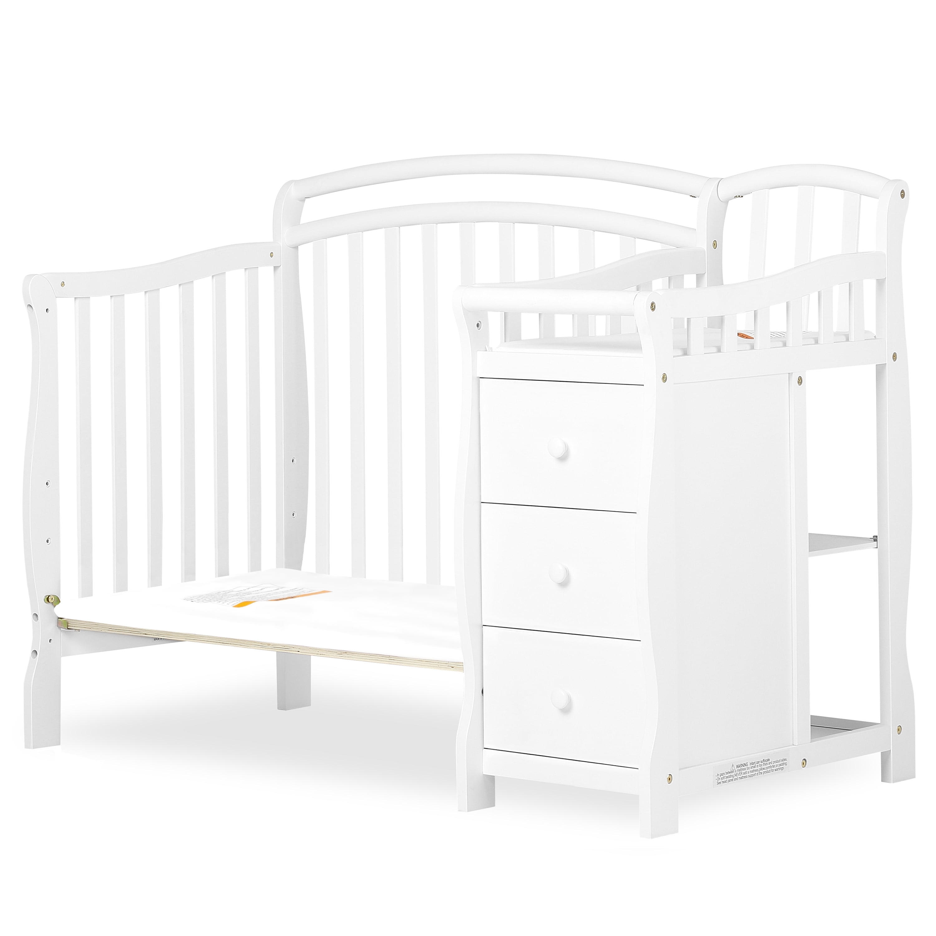 Dream On Me Casco 3 In 1 Mini Crib and Changing Table Conversion Post, White