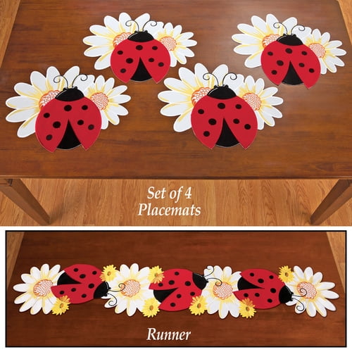 Ladybug And Daisy Table Linens Placemats, Placemats