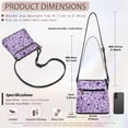 thumbnail image 7 of ZUXONGSY Purple Butterfly Cherry Blossom Print Leather Crossbody Purse for Women Waterproof Messenger Bag Shoulder Purse Bag Fashion Travel Bag with Shoulder Strap for Daily Use Dating, 7 of 7