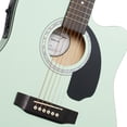 thumbnail image 3 of Ashthorpe Thinline Cutaway Acoustic Electric Guitar with 10-Watt Amp, Mint Green, 3 of 7