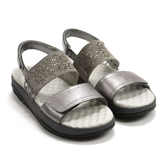 Jambu Women's Alba Non-Slip Sandals, Gun Metal \ Grey,9 M US