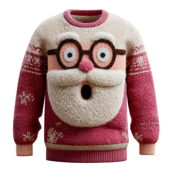 Rhuody Christmas Sweatshirt For Mens Round Neck Long Sleeve Xmas Santa Graphic Prints Pullover Sweatshirt 2Xl Red