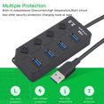 thumbnail image 3 of USB Hub Powered 3.0 Splitter con interruptores individuales para computadora Wdftyju 4 Puertos, 3 of 6