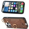 thumbnail image 4 of For iPhone 16 Pro Case Card Slots Leather+TPU Phone Cover with Ring Buckle - Green, 4 of 5