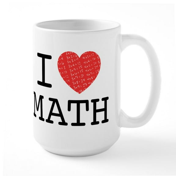 CafePress - I Heart Math - 15 oz Ceramic Large White Novelty Mug