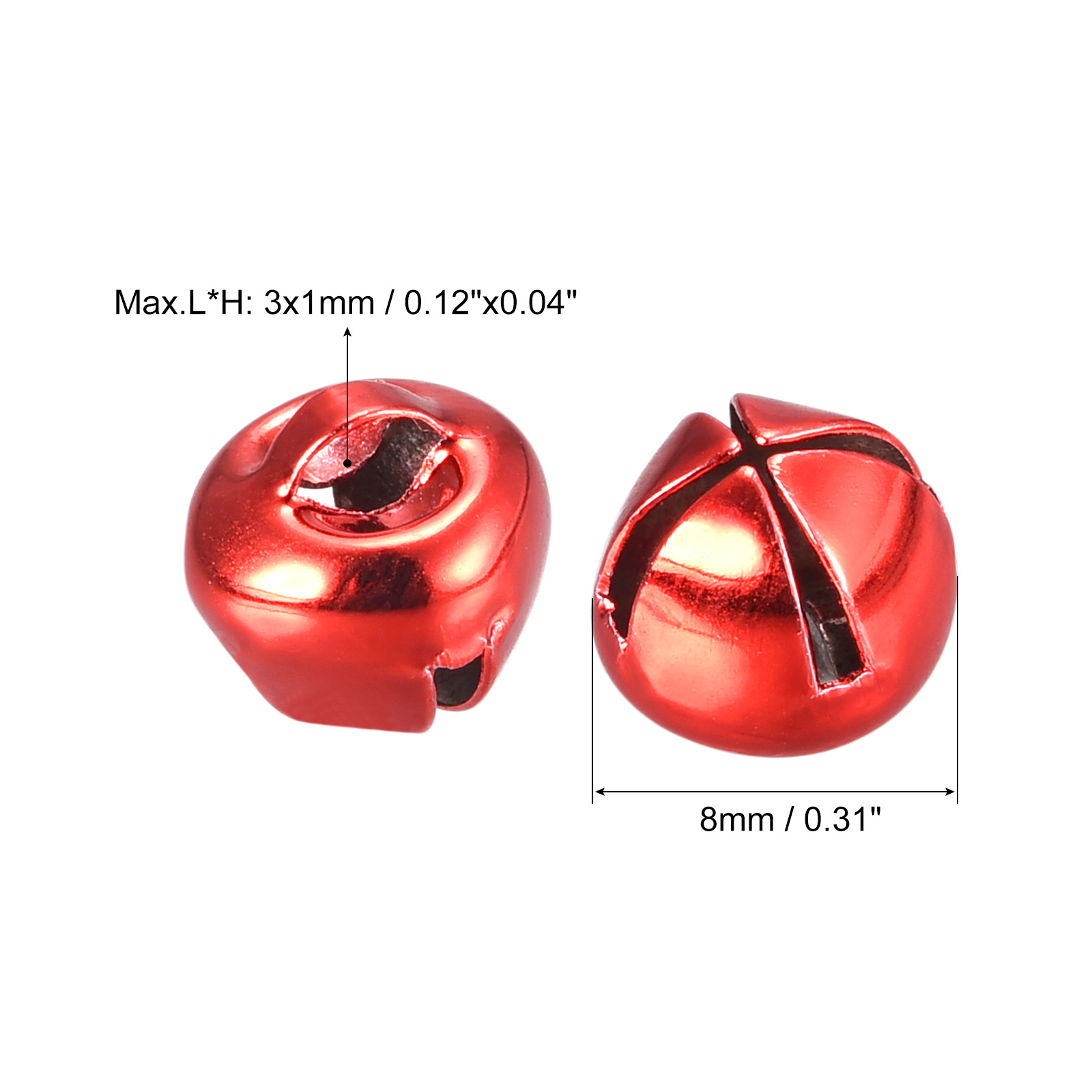8mm Jingle Bells Craft Bells Carbon Steel Electroplating Red 24 Pack - image 2 of 5