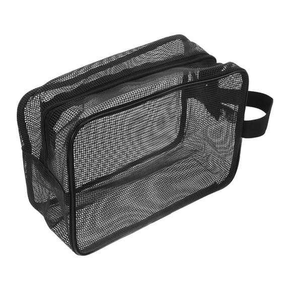 COMPUKAS Mesh Travel Organizer Bags Shower Bag for Gym Moisture Prevention Black 1Pack
