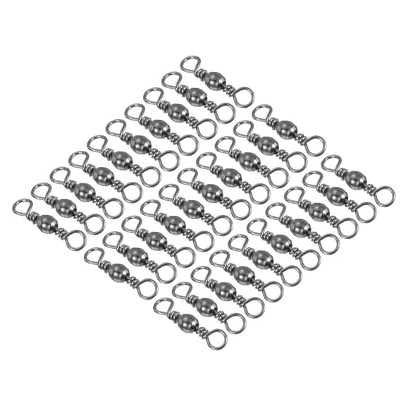 Fishing Barrel Swivel, 50Pcs 33lb Carbon Steel Terminal Tackle, Black