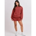 thumbnail image 4 of Women 2 Piece Outfits Sweat Shorts Sets 2024 Oversized Casual Lounge Matching Set Sweatsuit Tracksuit Clothes, 4 of 18