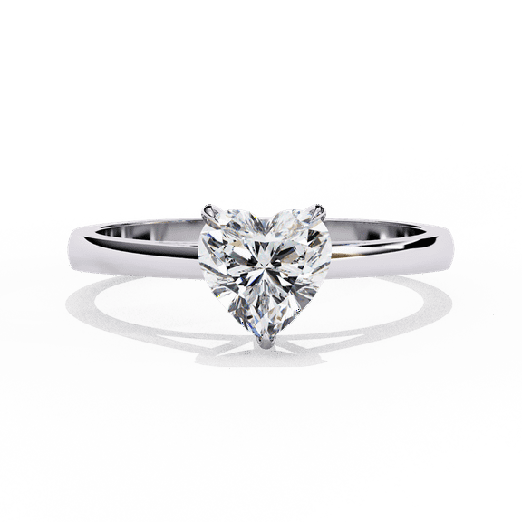 0.83 CT Heart Cut Lab Grown solitaire Engagement Ring, Heart Diamond Wedding Ring, 18K White Gold Proposal Ring, CVD Diamond Ring For women