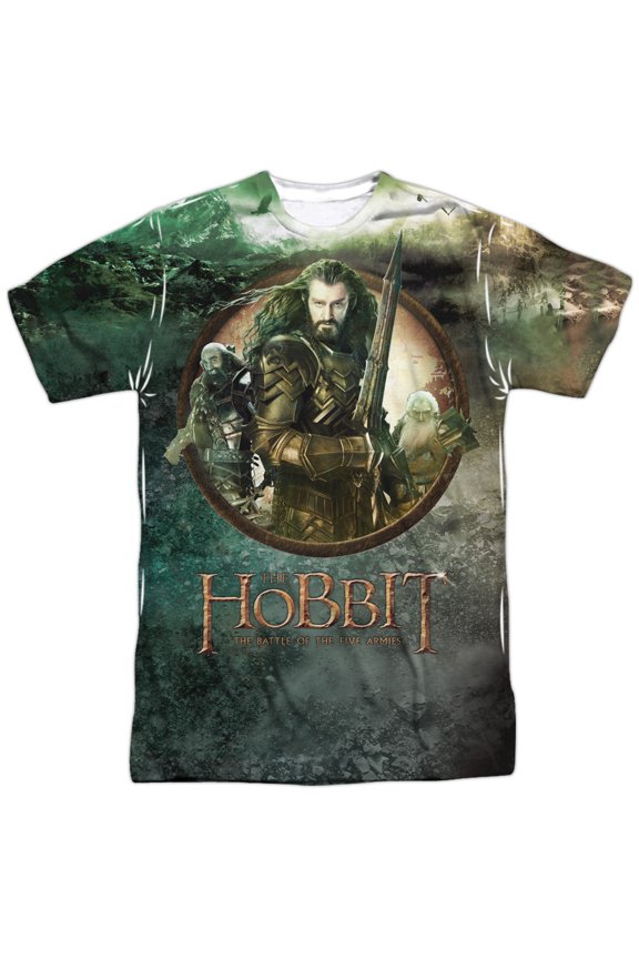 Hobbit Men's  Dwarves Vs Azog Sublimation T-shirt White