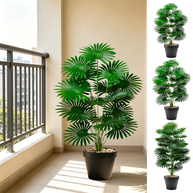 Sentmoon Artificial Plants Artificial Tree Artificial Potted Plants with Pot PVC Fake Tropical Plants Realistic Faux Plants for Home Office House Desk Shelf Living Room Kitchen Decoration