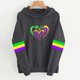 thumbnail image 1 of Uootdi Mardi Gras Womens Drawstring Hoodies for Women Carnival Crewneck Heart Print Hooded Long Sleeve Pullover Festive Color Block Loose Sweatshirts Gift, 1 of 4